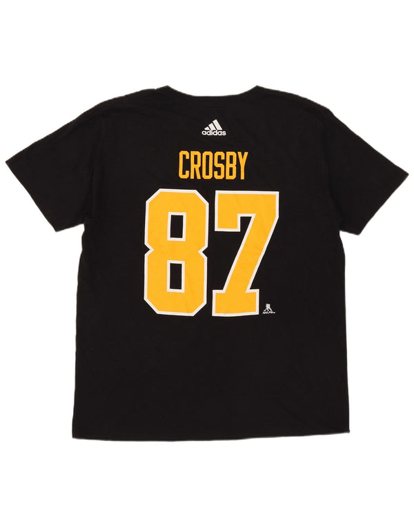 Adidas Mens Pittsburgh Penguins Graphic T-Shirt Top Large Black Cotton