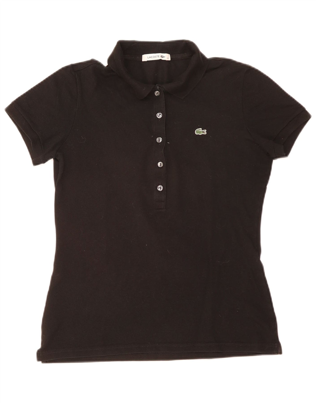 Polo da donna Lacoste taglia 42 grande in cotone nero