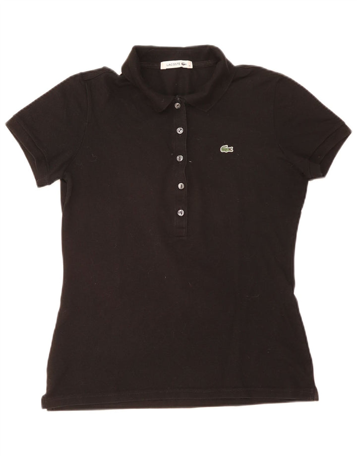 Polo da donna Lacoste taglia 42 grande in cotone nero