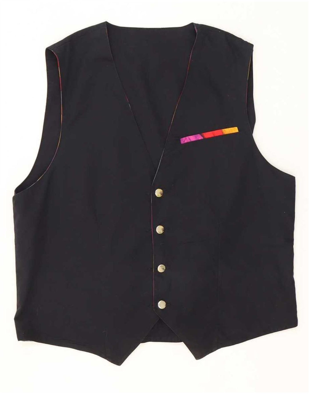 Gilet reversibile vintage da uomo medio multicolore geometrico
