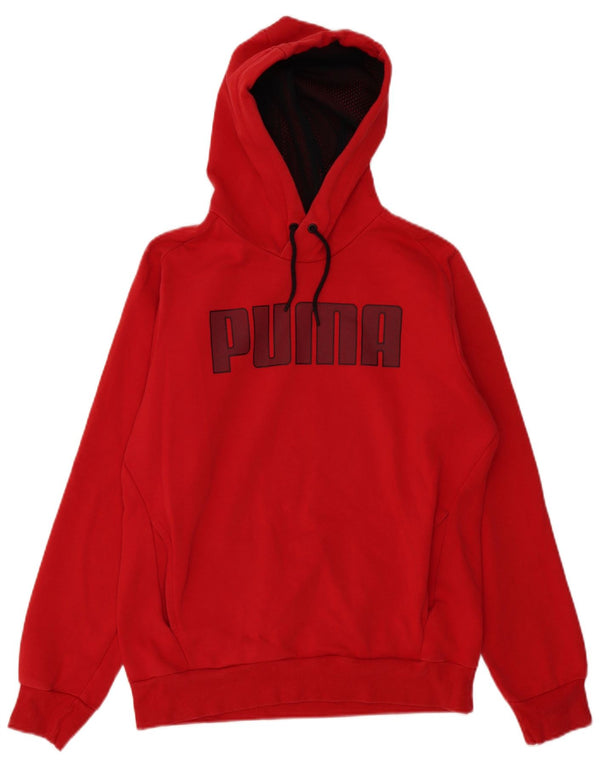 Felpa con cappuccio grafica da uomo Puma Small in cotone rosso