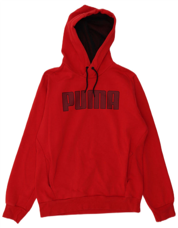 Felpa con cappuccio grafica da uomo Puma Small in cotone rosso