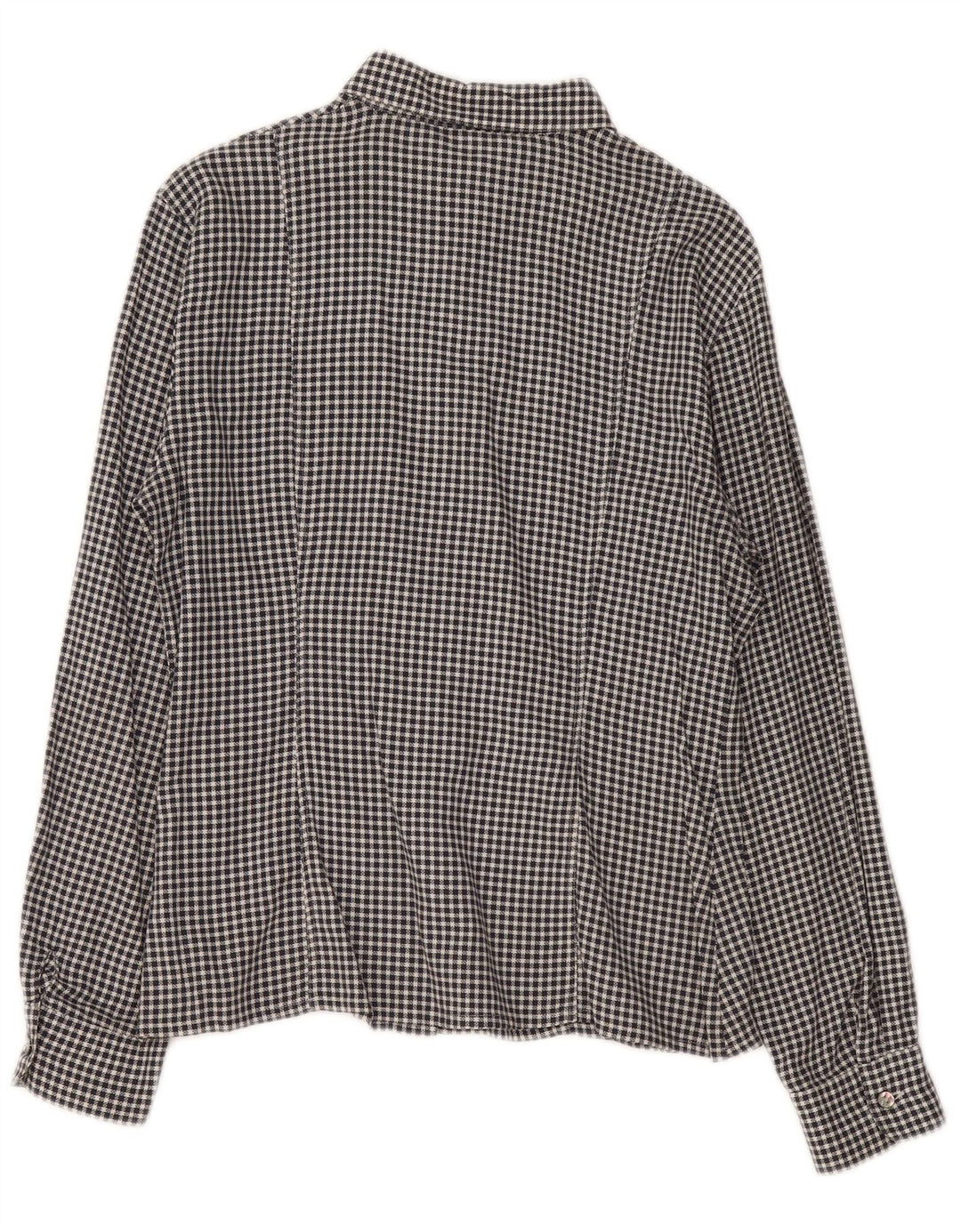 Camicia da donna vintage IT 46 Large in cotone a quadretti neri