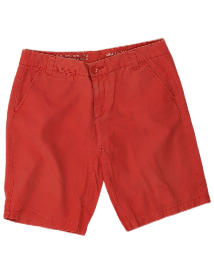 Pantaloncini chino color cachi da donna GAP UK 8 piccoli W32 rossi
