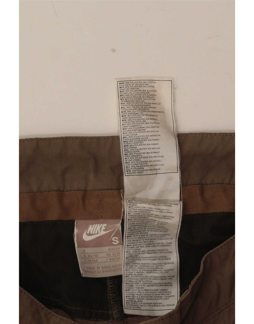 Pantaloni Nike Capri da donna UK 8/10 Small W30 L20 Poliestere marrone