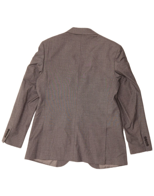 Giacca blazer a 2 bottoni Marks & Spencer da uomo UK 44 XL poliestere grigio