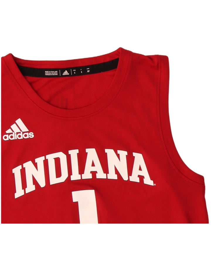 Canotta ADIDAS da uomo con grafica Indiana, piccola, in poliestere rosso