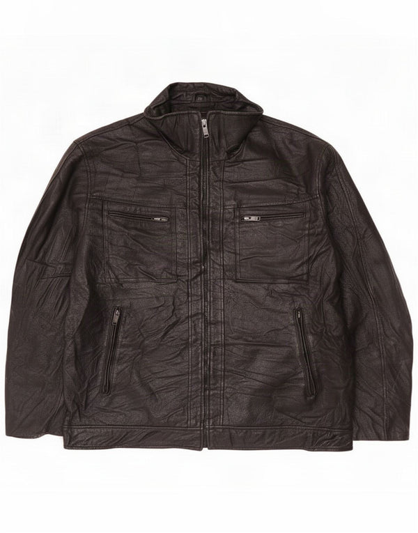 Canda Giacca in pelle da uomo UK 44 2XL Nero