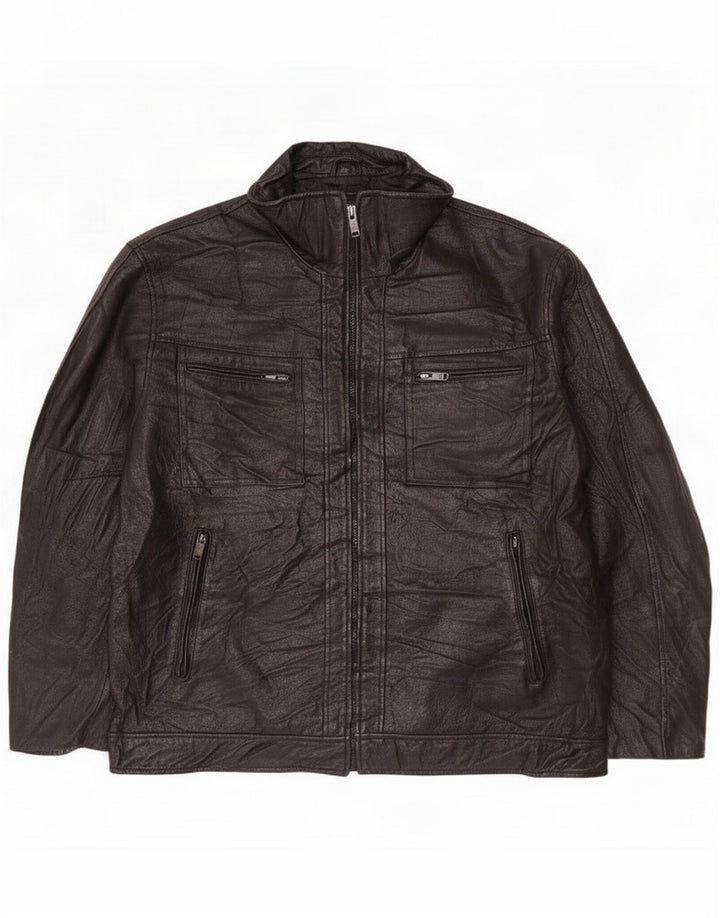 Canda Giacca in pelle da uomo UK 44 2XL Nero