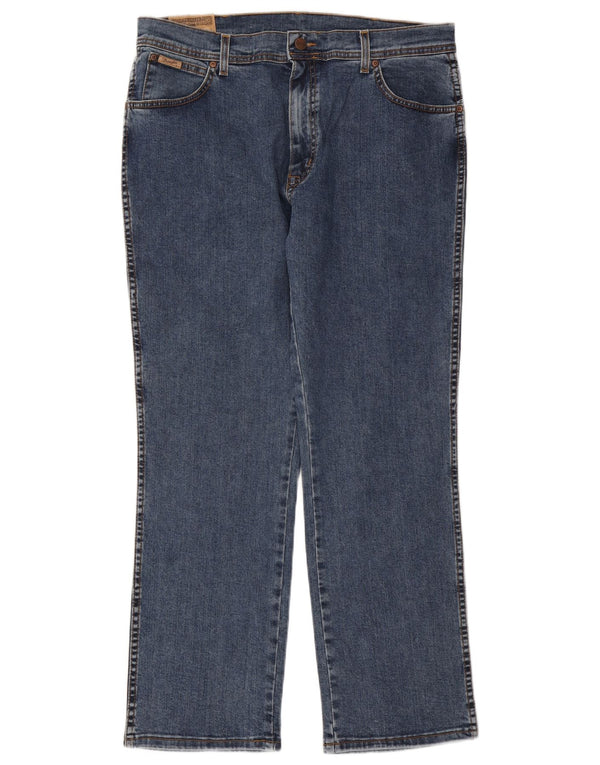 Jeans dritti elasticizzati Texas da uomo Wrangler W38 L30 cotone blu