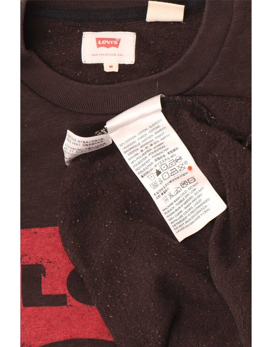 Levi's Felpa grafica da uomo in cotone nero medio