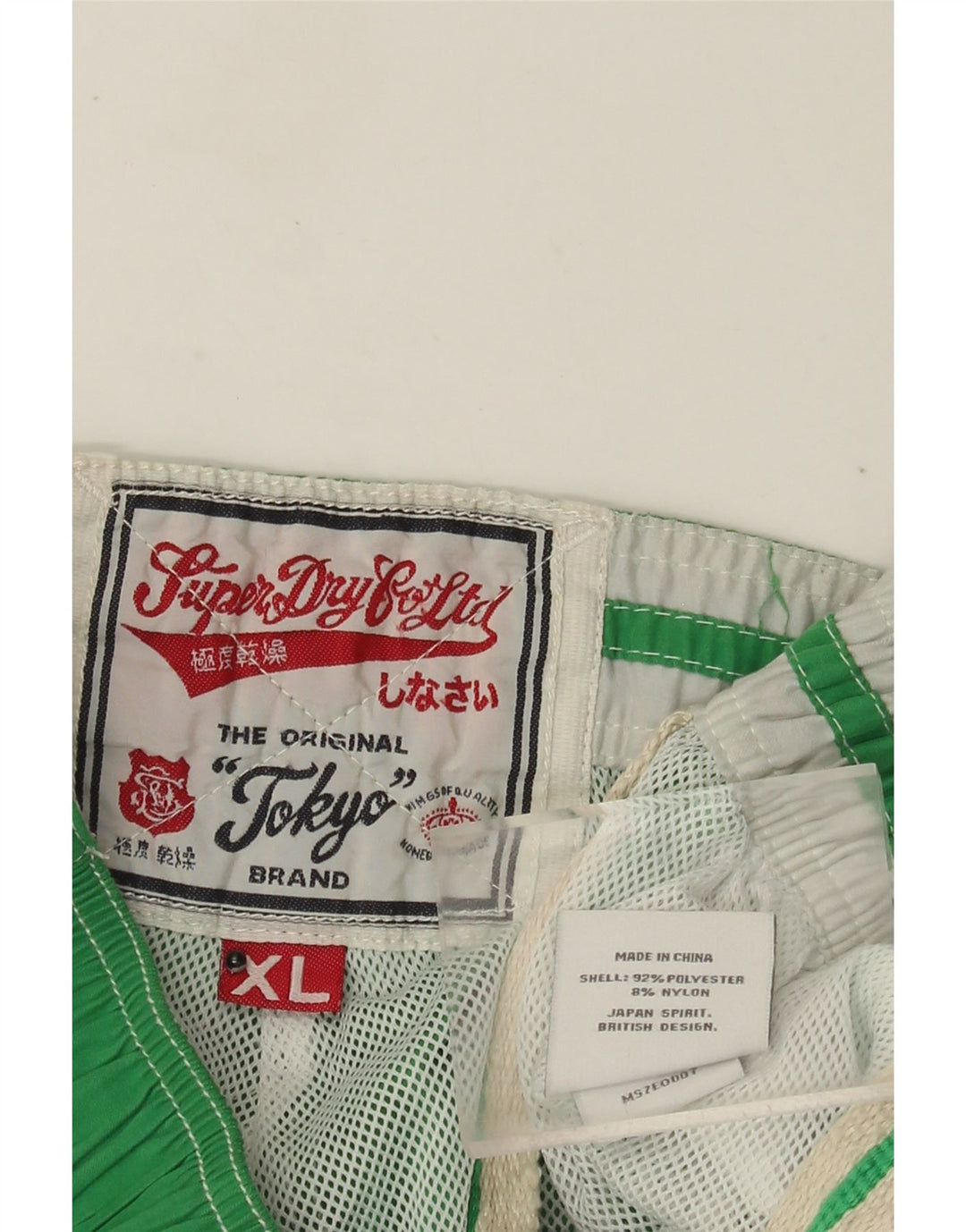 Pantaloncini da bagno grafici da uomo Superdry XL poliestere color block verde