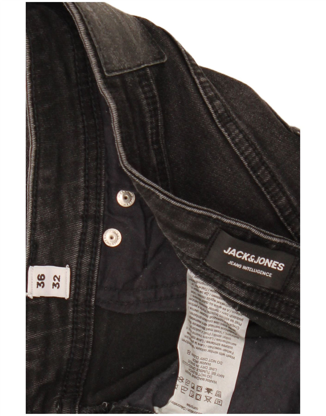 JACK & JONES Jeans slim da uomo GLENN W36 L32 cotone nero