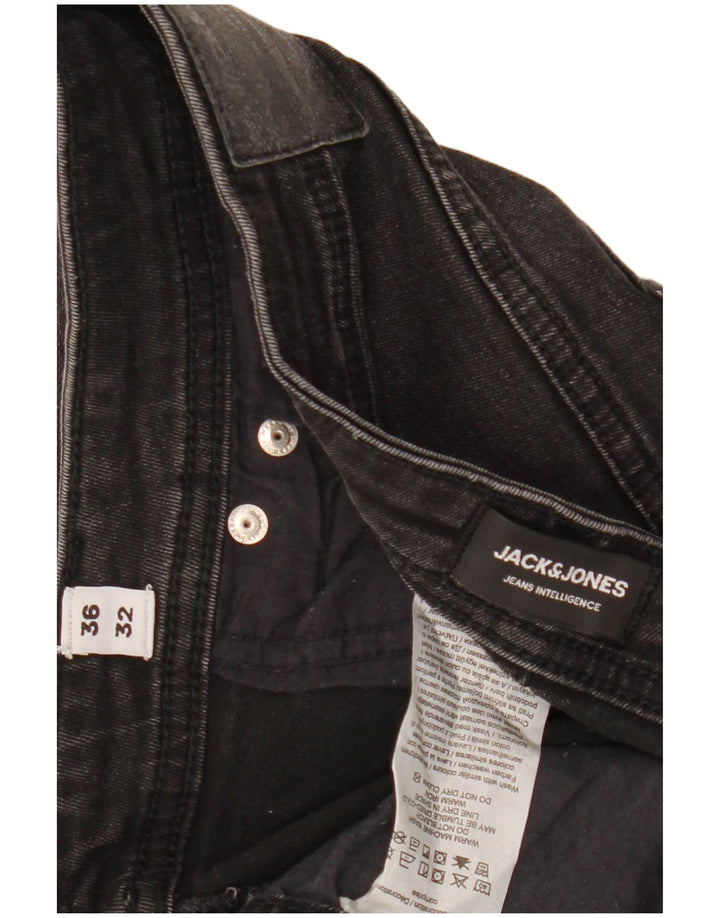 JACK & JONES Jeans slim da uomo GLENN W36 L32 cotone nero
