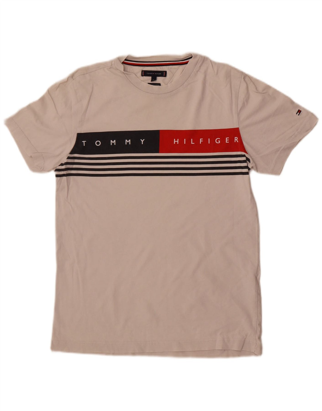 T-shirt grafica da uomo Tommy Hilfiger Top in cotone bianco medio