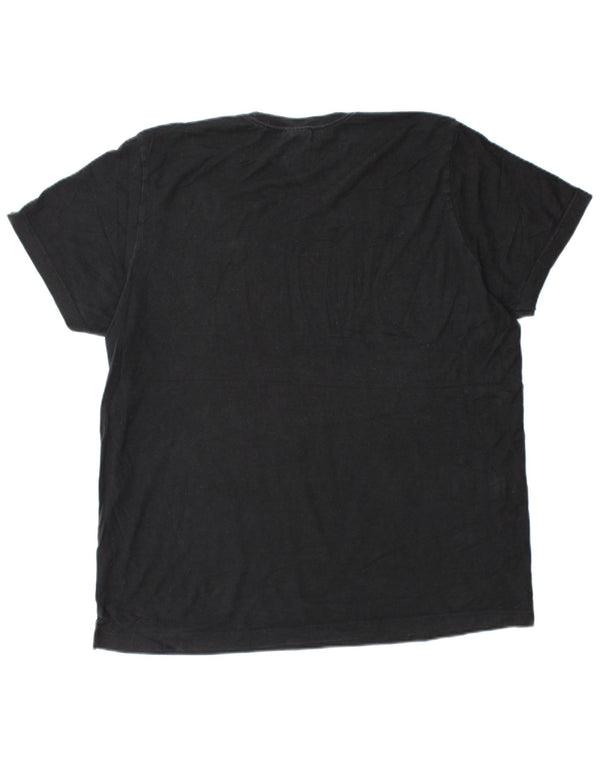 T-shirt grafica da uomo Adidas Top grande in cotone nero