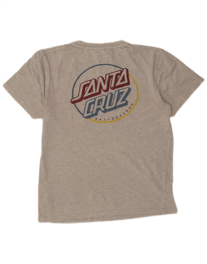 T-shirt grafica da uomo Santa Cruz Top in cotone grigio medio