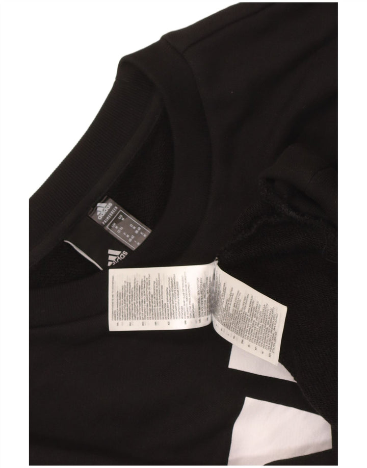 Felpa oversize grafica da donna Adidas Jumper UK 12/14 Medium Nero