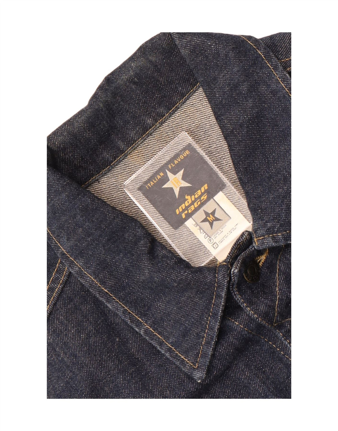 Giacca di jeans da uomo Indian Rags UK 38 cotone blu navy medio