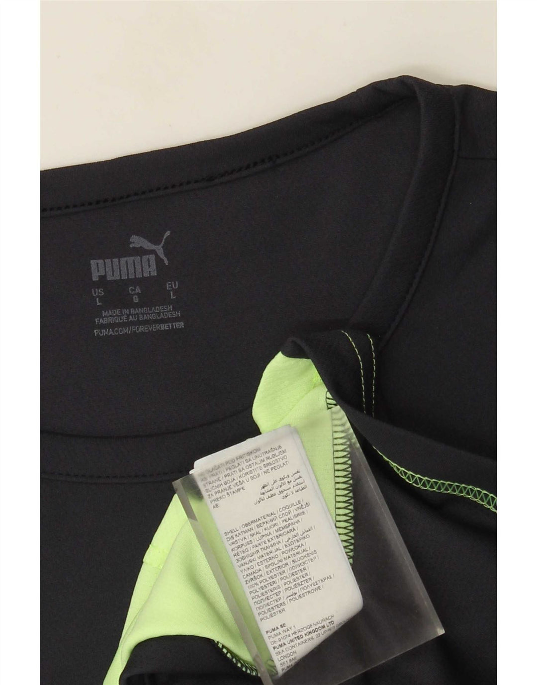 T-shirt da uomo Puma Top Large in poliestere color block nero
