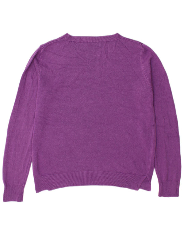 Maglione maglione con scollo a barca da donna Marks & Spencer UK 12 Acrilico viola medio