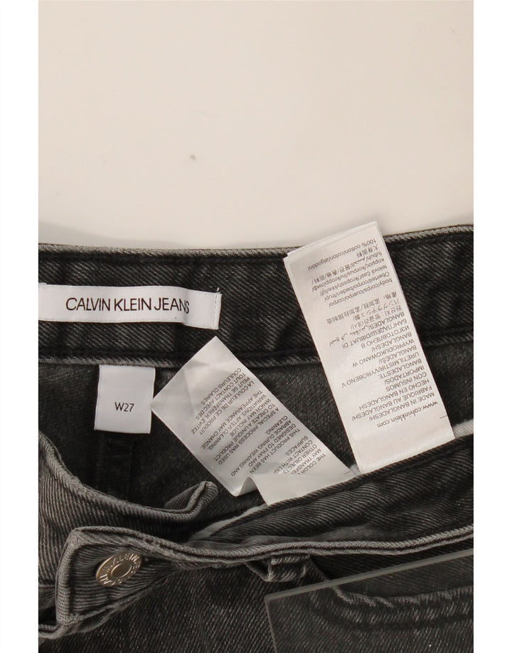 CALVIN KLEIN Pantaloncini di jeans da donna W27 piccoli in cotone grigio