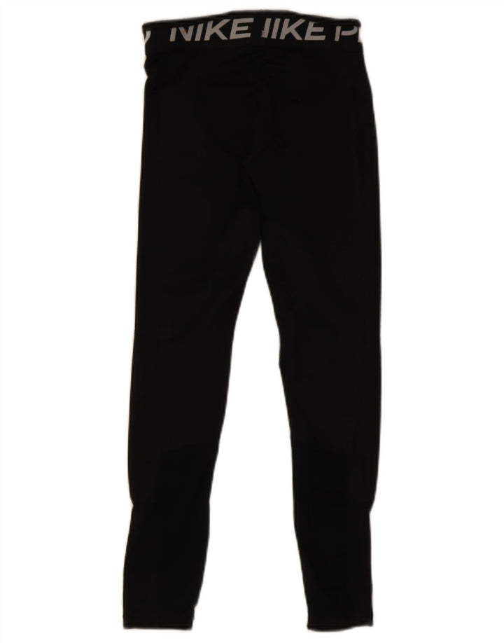 Leggings grafici Nike Dri Fit da donna UK 14 grande poliestere nero
