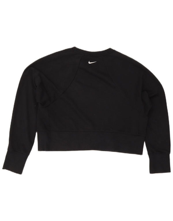 Felpa oversize con grafica corta Nike da donna UK 10 piccola nera