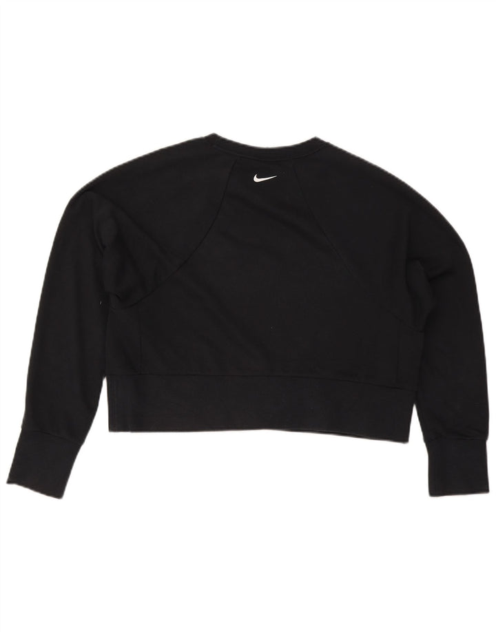 Felpa oversize con grafica corta Nike da donna UK 10 piccola nera