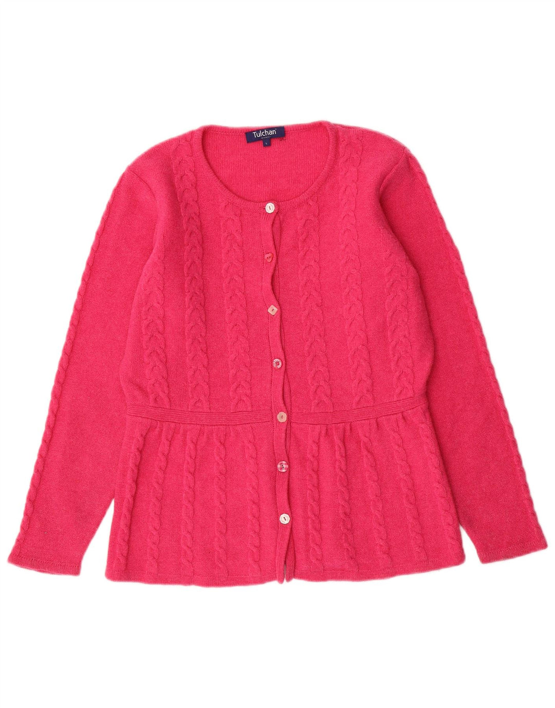 Maglione cardigan da donna TULCHAN UK 16 Lana d'agnello rosa grande