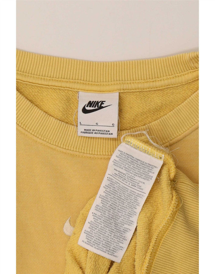Felpa da uomo Nike Relaxed Fit, maglione grande, cotone giallo, anni '90