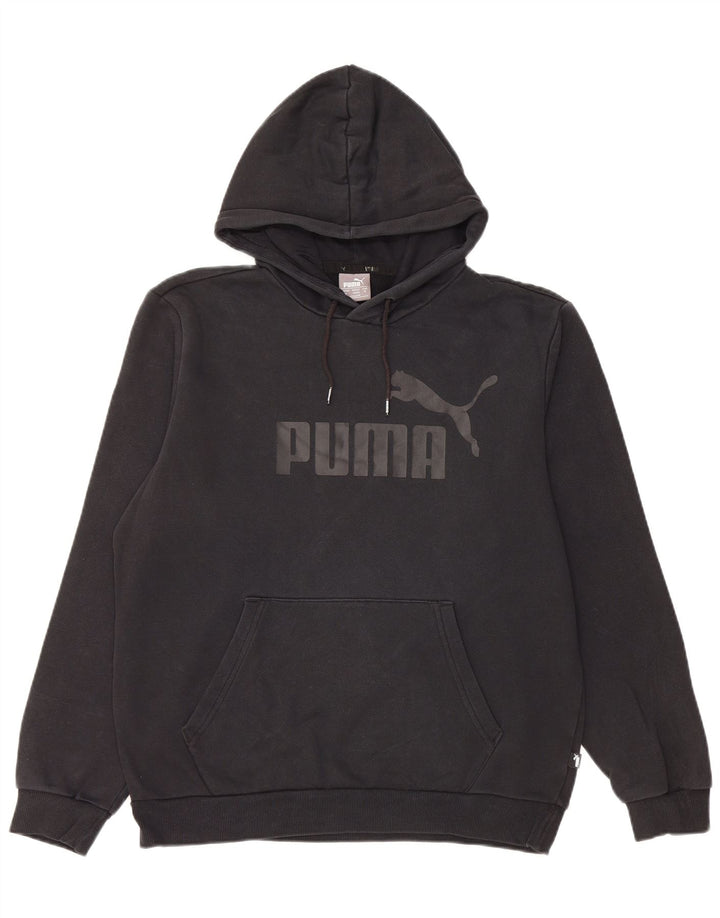 Felpa con cappuccio grafica PUMA da uomo, cotone nero medio