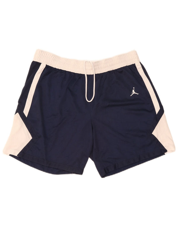 Pantaloncini sportivi Jordan Dri Fit da uomo XL in poliestere color block blu navy