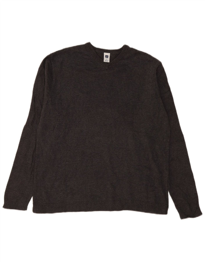 Maglione da uomo con scollo a V Gap in cotone grigio medio