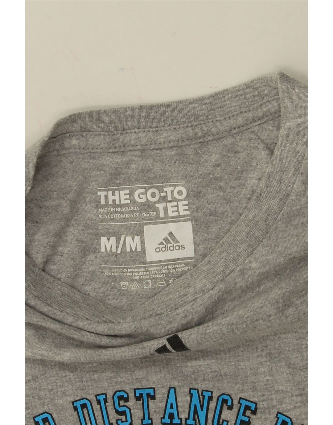 ADIDAS Mens Graphic T-Shirt Top Medium Grey Cotton