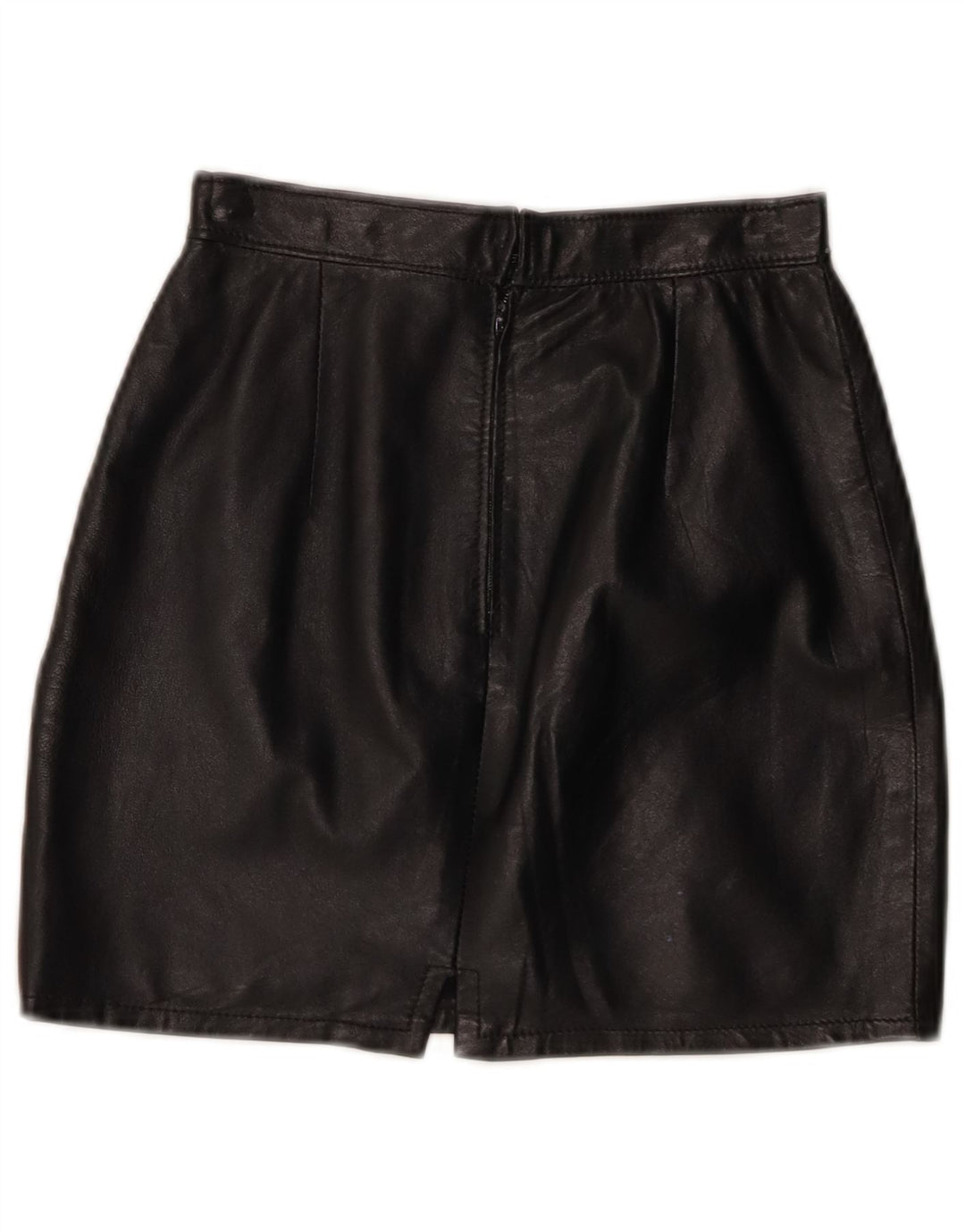 VINTAGE Womens Mini Leather Skirt W22 2XS Black