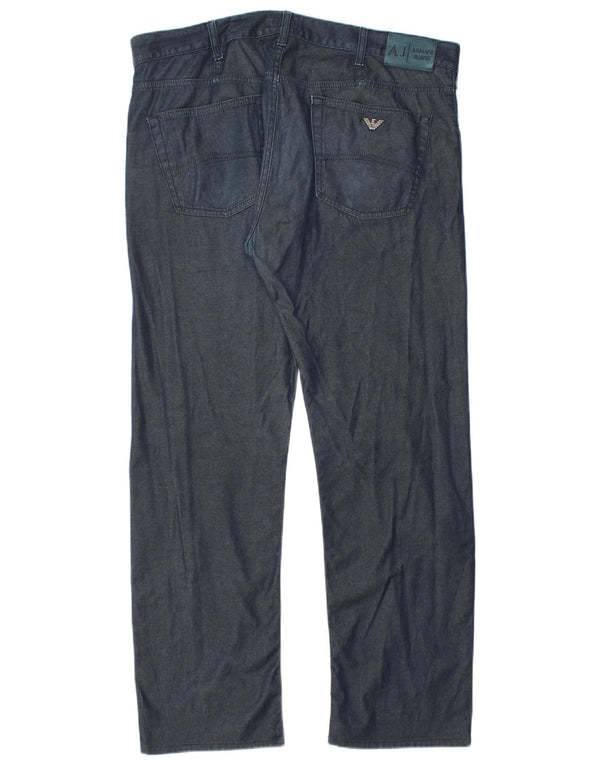 Jeans dritti da uomo Armani W38 L30 in cotone blu navy