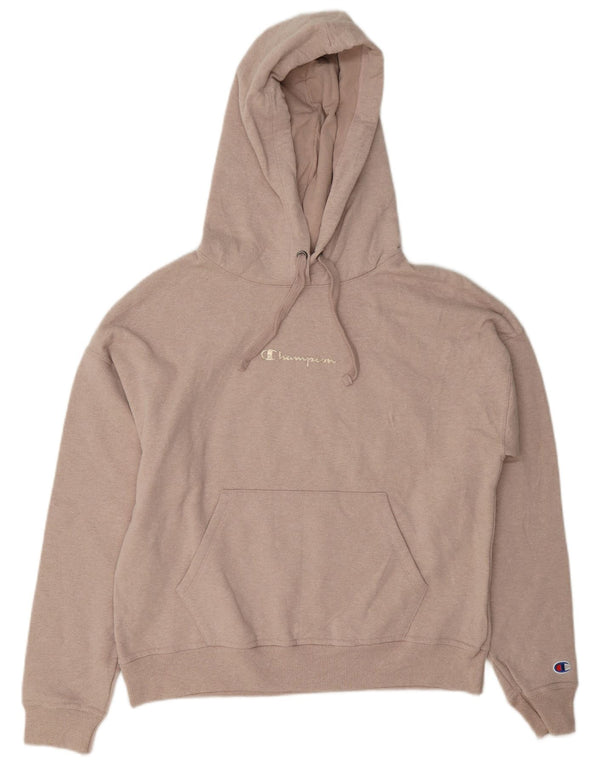 Maglione oversize con cappuccio da donna Champion UK 10 piccolo cotone chiazzato rosa