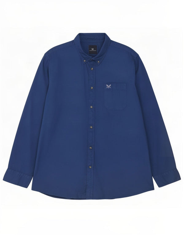 Crew Clothing Camicia da uomo dalla vestibilità classica 2XL in cotone blu