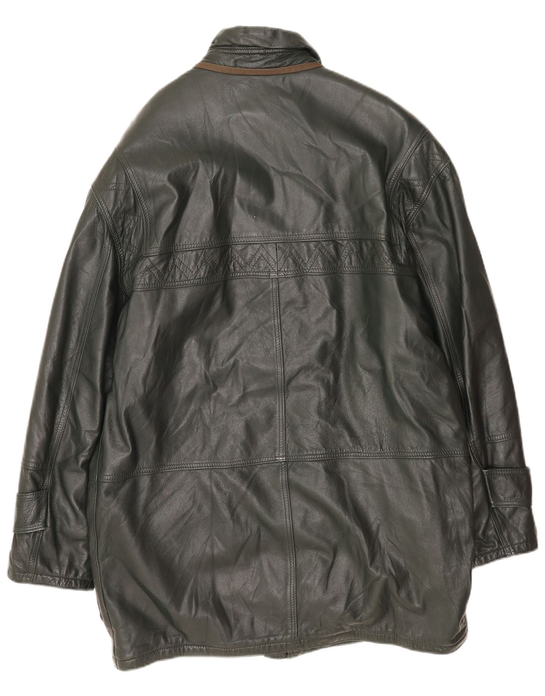 Cappotto in pelle da uomo vintage UK 40 grande in pelle verde