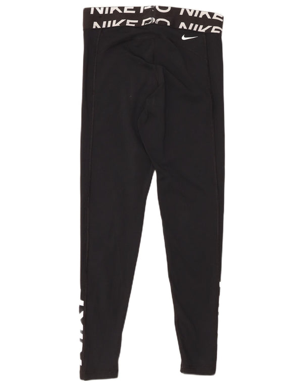 Leggings grafici NIKE Dri Fit da donna UK 12 medio nero poliestere
