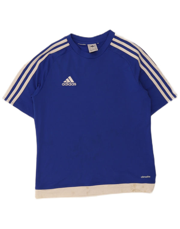 T-shirt grafica Adidas Climalite da ragazzo, 13-14 anni, colore blu