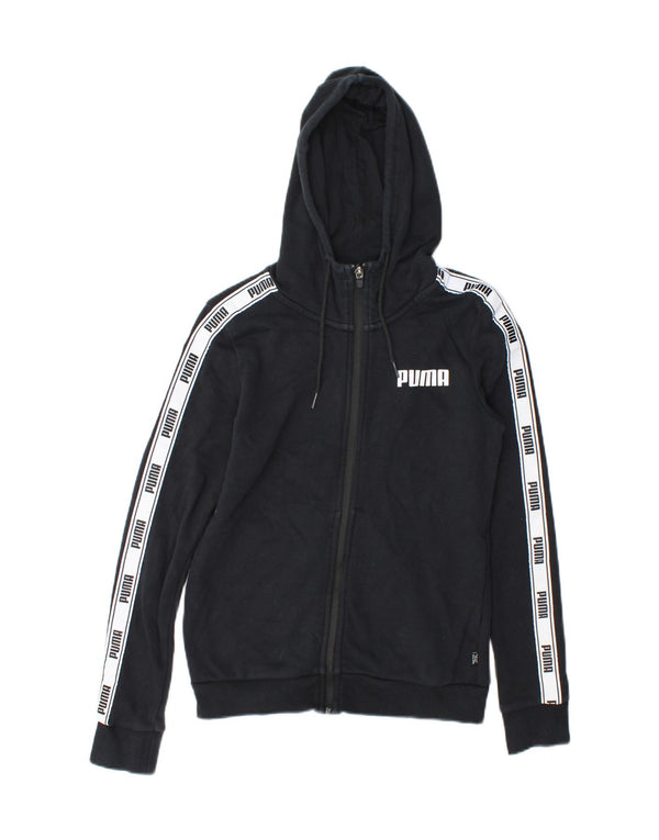 Felpa con cappuccio e zip grafica da donna Puma UK 6 XS Blu navy Colourblock