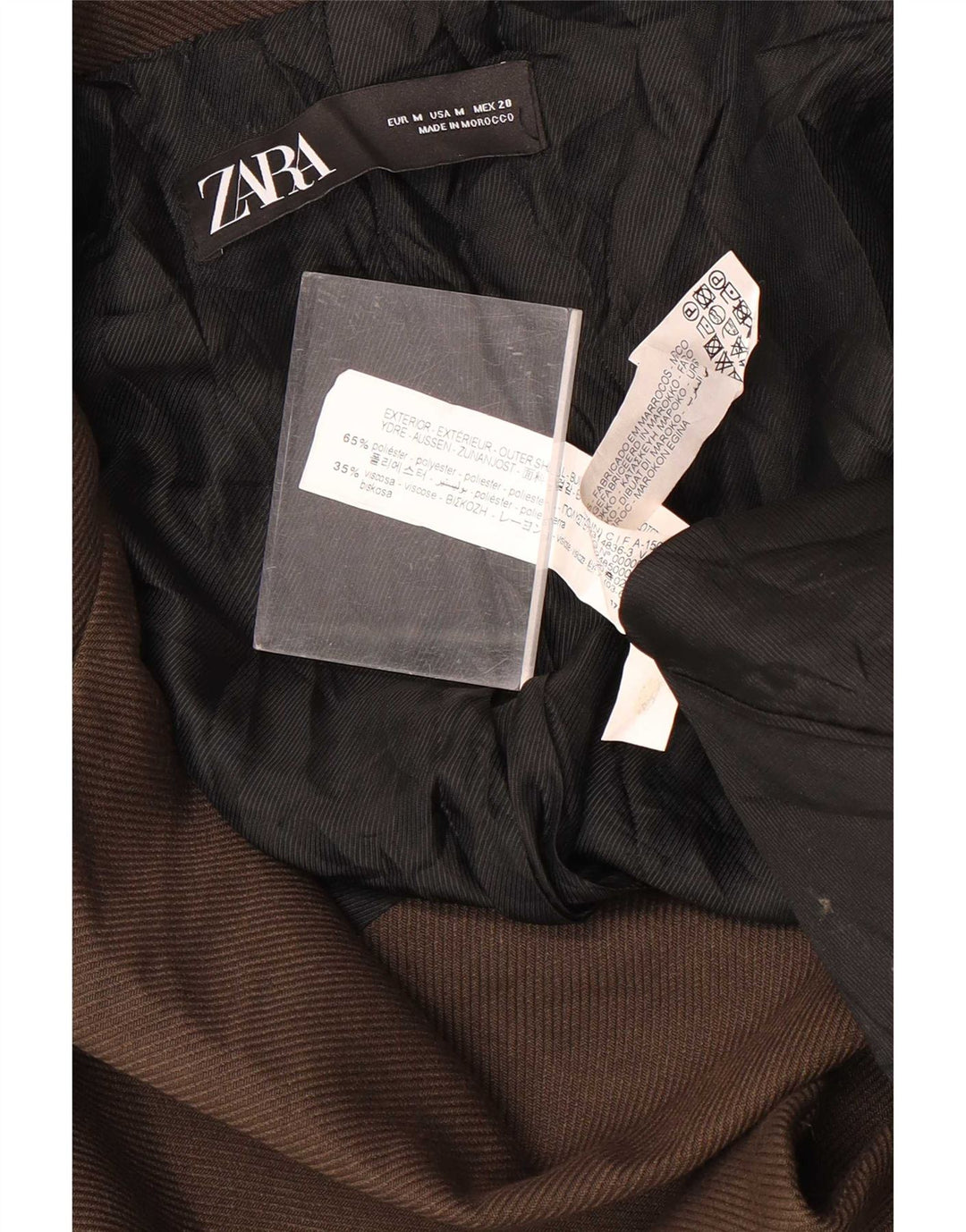 Cappotto oversize da donna Zara UK 14 Poliestere marrone medio