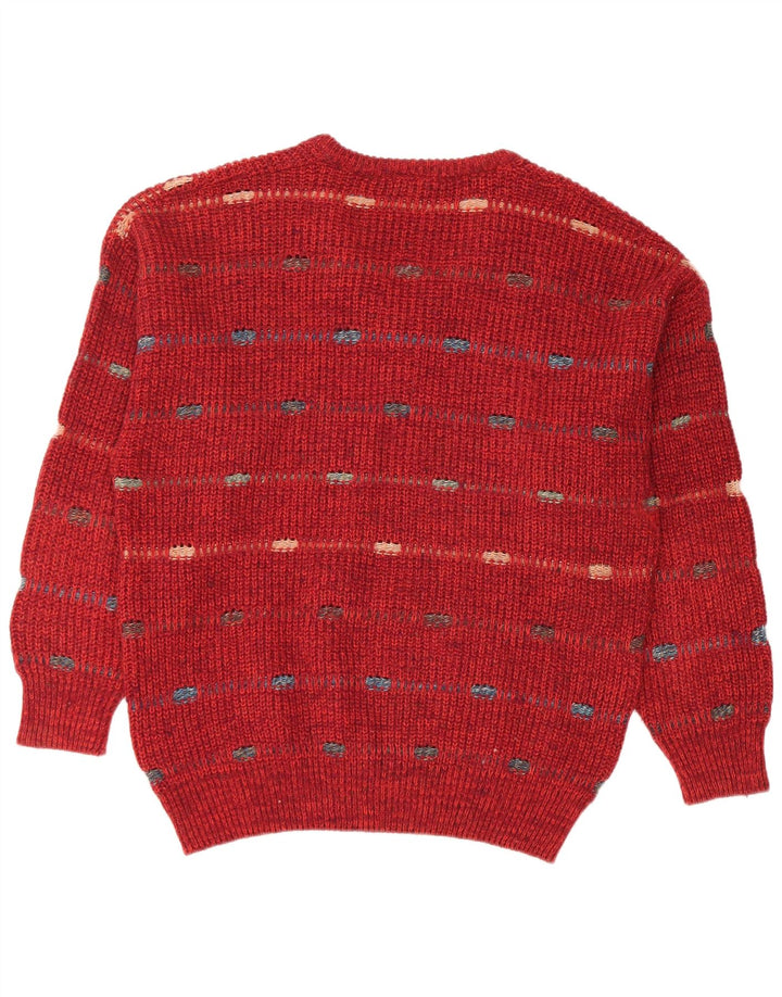 Maglione uomo FIUME con scollo a V IT 52 Lana a righe grandi bordeaux