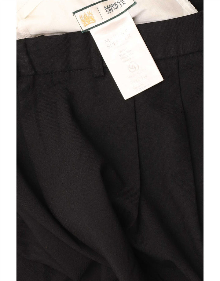 Pantaloni da abito con pegging da uomo Marks & Spencer W36 L36 poliestere nero