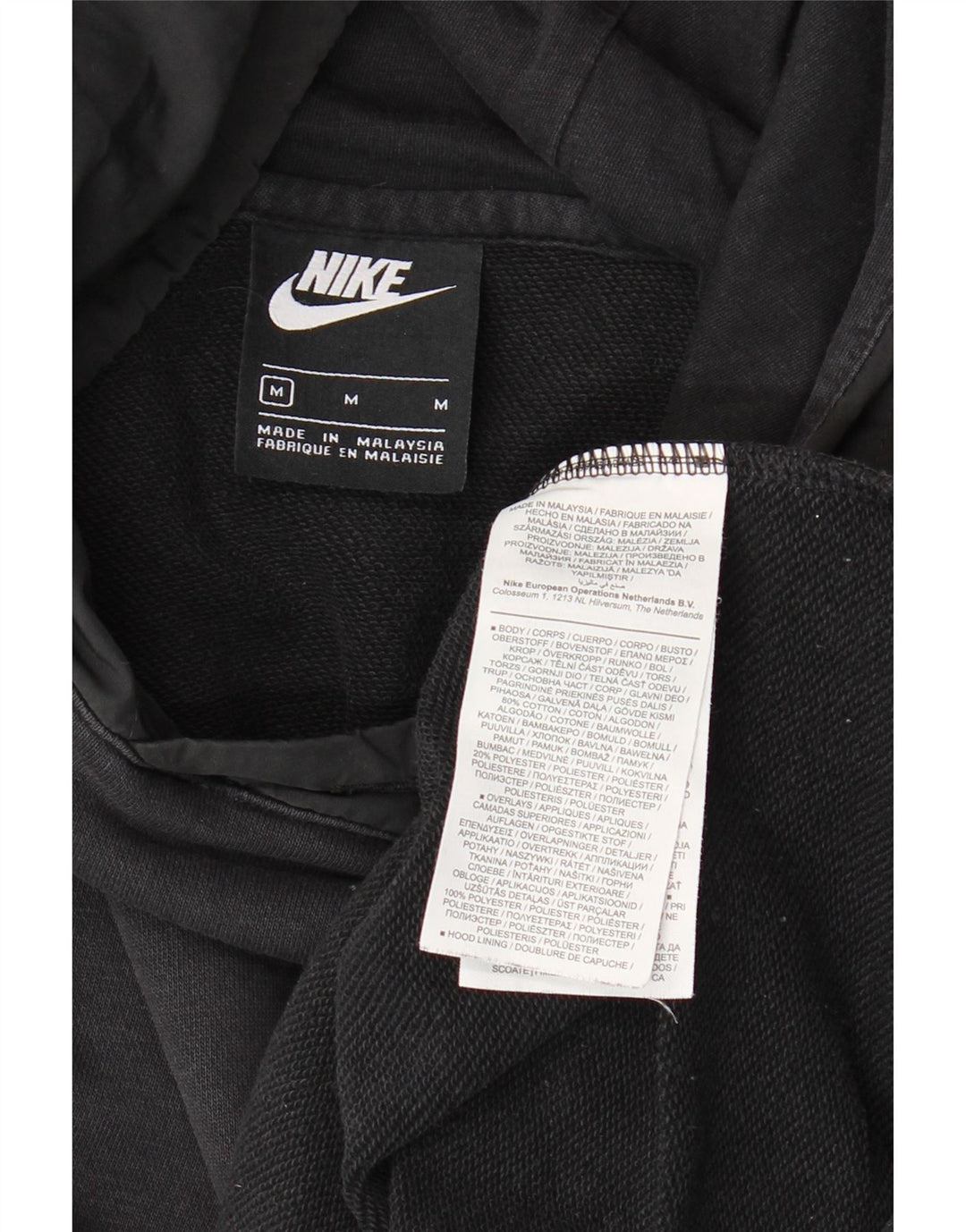Felpa con cappuccio grafica Nike da uomo in cotone nero medio