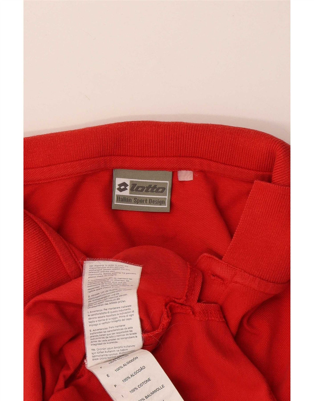 Polo da uomo Lotto in cotone rosso medio