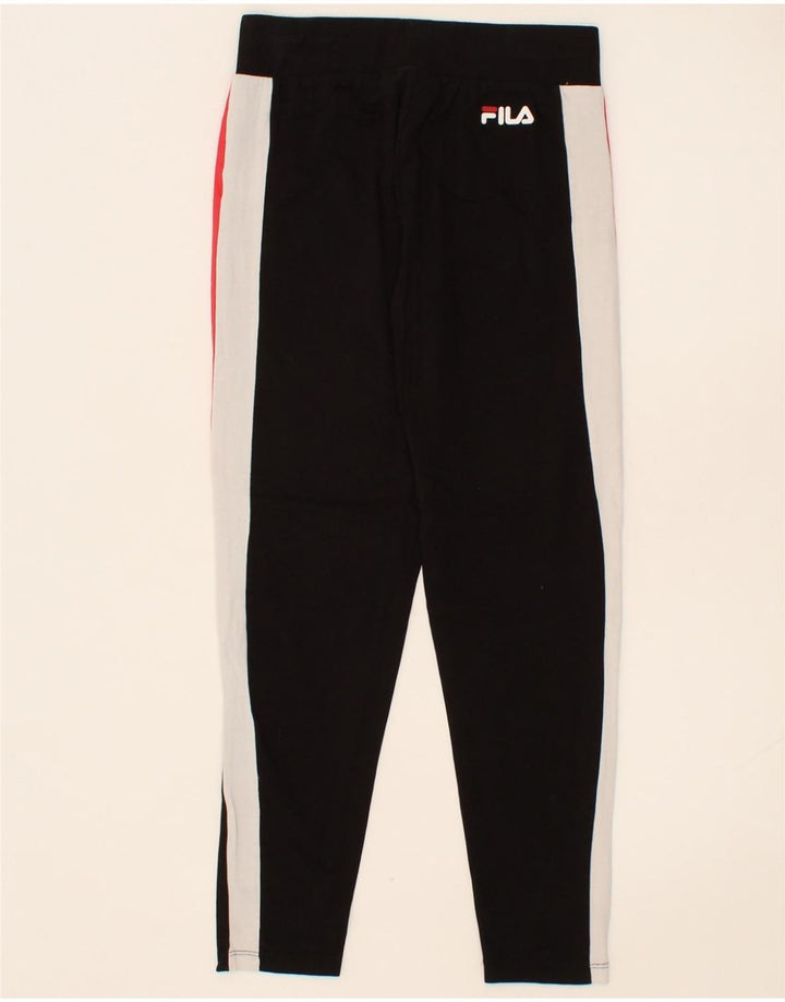 FILA Womens Tracksuit Trousers UK 12 Medium Black Colourblock Vintage Fila and Second-Hand Fila from Messina Hembry 