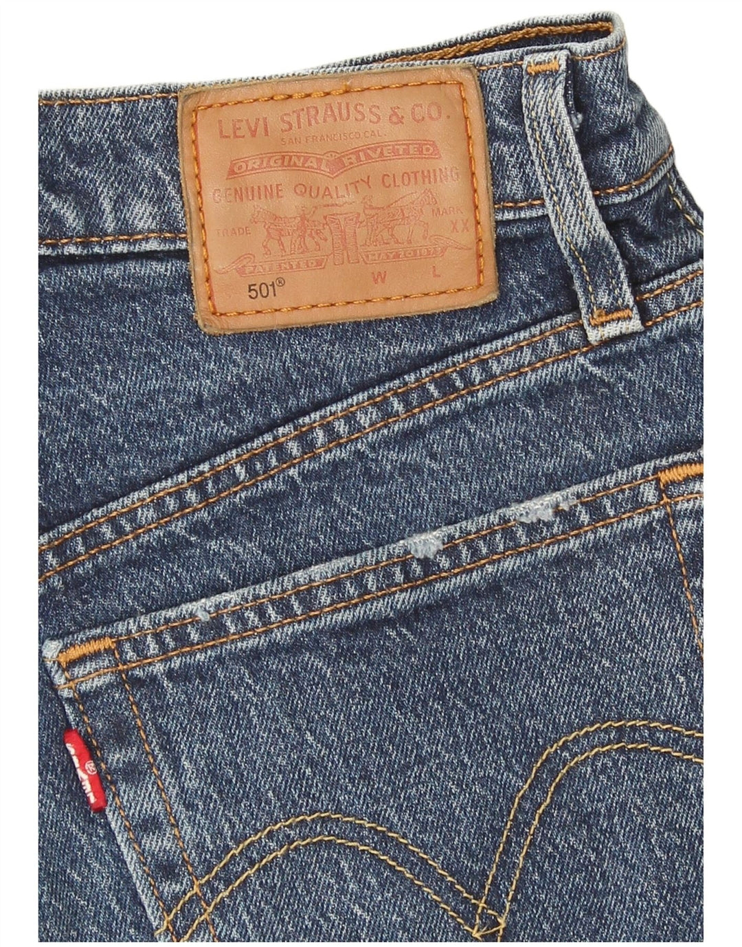 Pantaloni caldi in denim Levi's 501 da donna W26 piccoli blu